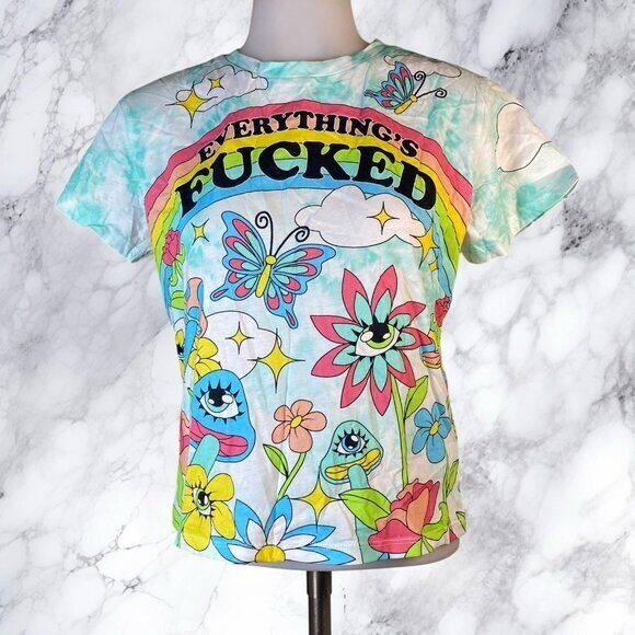 Dolls Kill Tops - Dolls Kill Happy Go Lucky Graphic Tee